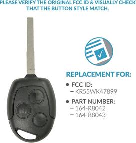 img 1 attached to 🔑 Keyless2Go Uncut Replacement Remote Head Key Fob for Ford Fiesta KR55WK47899