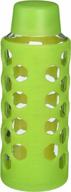 healthy and eco-friendly: aquasana glass water bottle with silicone sleeve in light green logo