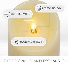 img 3 attached to Create A Warm And Inviting Atmosphere With Luminara'S Realistic Moving Flame Pillar LED Candle In Ivory, 6.5-Inch