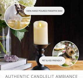 img 2 attached to Create A Warm And Inviting Atmosphere With Luminara'S Realistic Moving Flame Pillar LED Candle In Ivory, 6.5-Inch
