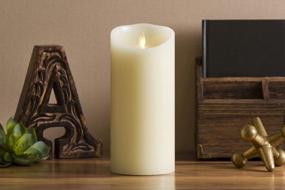 img 4 attached to Create A Warm And Inviting Atmosphere With Luminara'S Realistic Moving Flame Pillar LED Candle In Ivory, 6.5-Inch