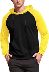 img 4 attached to Men'S Cotton Hooded Sweatshirt Pullover With Kangaroo Pocket - Long Sleeve Casual Hoodie