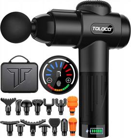 img 4 attached to Upgrade Your Muscle Recovery With TOLOCO Massage Gun - Handheld Deep Tissue Massager For Athletes In Black
