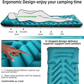 img 3 attached to Ultralight Insulated Static V Sleeping Pad By PELLOR - Connectable Camp Air Mattress With Foot Inflatable Pump For Backpacking, Hiking, Tenting, And Traveling