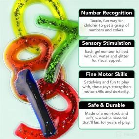 img 2 attached to 🔢 Sensory Gel Filled Numbers by Playlearn – Squishy Toy Set for Tactile Learning – Textured Moveable Number Toy – Perfect for Sensory Education