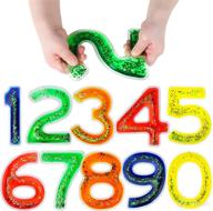 🔢 sensory gel filled numbers by playlearn – squishy toy set for tactile learning – textured moveable number toy – perfect for sensory education logo