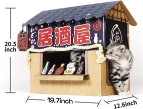 img 1 attached to 🐈 Enhance Your Cat's Playtime with SMILE PAWS Cardboard Cat House, Condo, and Izakaya Bar Scratcher