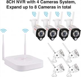 img 1 attached to [3MP&2 Way Audio&Expandable] Tonton Security Camera System Wireless,10CH NVR Recorder With 2TB HDD And 4PCS 3MP Outdoor Bullet Wireless IP Cameras With PIR Sensor,Floodlight,Plug And Play(White)