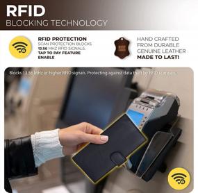 img 3 attached to Кожаные держатели чековых книжек с блокировщиками RFID для мужчин и женщин - обложки чековых книжек стандартного размера