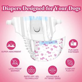 img 3 attached to Say Goodbye To Mess: Dono Super Absorbent Dog Diapers For Females With Flash Dry Gel Technology For A Leak-Proof Fit!