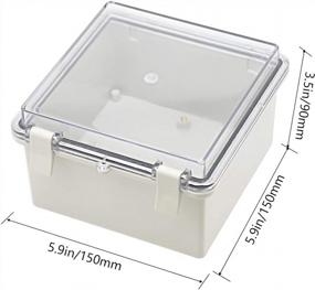 img 3 attached to Zulkit Junction Box ABS Plastic Dustproof Waterproof IP65 Electrical Boxes Hinged Shell Outdoor Universal Project Enclosure Clear Cover With 2 Cable Glands 5.9 X 5.9 X 3.5 Inch (150X150X90 Mm)