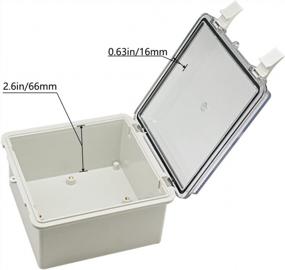 img 1 attached to Zulkit Junction Box ABS Plastic Dustproof Waterproof IP65 Electrical Boxes Hinged Shell Outdoor Universal Project Enclosure Clear Cover With 2 Cable Glands 5.9 X 5.9 X 3.5 Inch (150X150X90 Mm)
