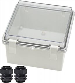 img 4 attached to Zulkit Junction Box ABS Plastic Dustproof Waterproof IP65 Electrical Boxes Hinged Shell Outdoor Universal Project Enclosure Clear Cover With 2 Cable Glands 5.9 X 5.9 X 3.5 Inch (150X150X90 Mm)