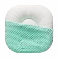 ultra comfortable newborn baby lounger with minky dot cover in beach glass - safe and essential infant floor seat for your little one logo