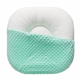 img 4 attached to Ultra Comfortable Newborn Baby Lounger With Minky Dot Cover In Beach Glass - Safe And Essential Infant Floor Seat For Your Little One