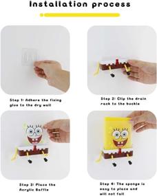 img 1 attached to 🧽 Cute Kitchen Sink Sponge Holder - Abyybyy Sponge Holder with 2pc Sponge for Spongebob, Ideal Holder for Kitchen Cleaning Sponges