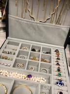 img 1 attached to Lockable Cream White 3-Layer Jewelry Box With Drawer For Women - Perfect Organizer For Earrings, Rings, Necklaces, Sunglasses And More By Misaya review by Aaron Masek