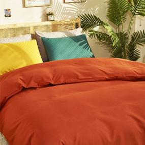 img 1 attached to 🍊 CLOTHKNOW Burnt Orange Comforter Set Queen - Terracotta Rust Bedding for Women and Men - Soft Cozy 3Pcs Solid Rusty Bed Comforter Sets Queen