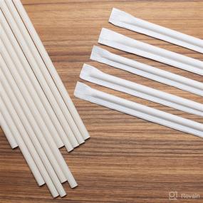 img 1 attached to 🎋 Ibambo 100 Pack Disposable Bamboo Straws: Compostable, Single Wrapped, 8 inch Eco-Friendly Straws for Hot & Cold Drinks at Restaurants, Bars, or Home