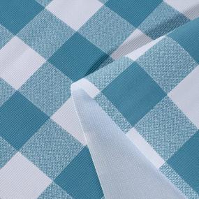 img 2 attached to 60" Teal & White Checkered Vinyl Tablecloth - 100% Waterproof, Oil Proof & Spill-Proof