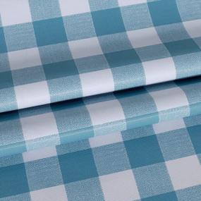 img 1 attached to 60" Teal & White Checkered Vinyl Tablecloth - 100% Waterproof, Oil Proof & Spill-Proof