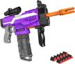 electric foam blasters for boys - snowcinda toy guns with 100 refill darts and 3 burst modes, ideal toy guns for 6-10 year old boys, deep purple logo