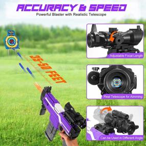 img 2 attached to Electric Foam Blasters For Boys - Snowcinda Toy Guns With 100 Refill Darts And 3 Burst Modes, Ideal Toy Guns For 6-10 Year Old Boys, Deep Purple