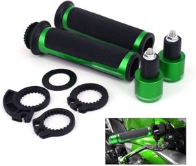 img 4 attached to 🏍️ JFG RACING Motorcycle 7/8" Aluminum Rubber Handlebar Grips: Unbeatable Comfort and Style for NINJA 250R ZX6R 636 ZX6RR ZX10R ZX7R ZX9R ZX12R ZX14R -Green