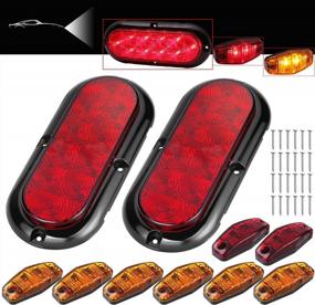 img 4 attached to LIMICAR 2Pcs 6" Oval LED Reverse Trailer Tail Light Kit With 8Pcs Clearance Marker Lights, 12V IP68 Waterproof Utility Boat RV Trucks Camper Cargo Dump Trailer Lighting.