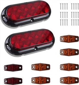 img 3 attached to LIMICAR 2Pcs 6" Oval LED Reverse Trailer Tail Light Kit With 8Pcs Clearance Marker Lights, 12V IP68 Waterproof Utility Boat RV Trucks Camper Cargo Dump Trailer Lighting.