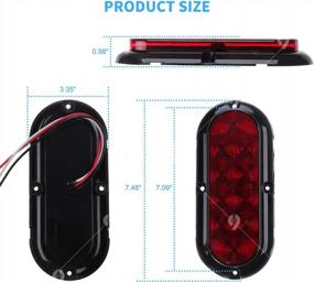 img 1 attached to LIMICAR 2Pcs 6" Oval LED Reverse Trailer Tail Light Kit With 8Pcs Clearance Marker Lights, 12V IP68 Waterproof Utility Boat RV Trucks Camper Cargo Dump Trailer Lighting.