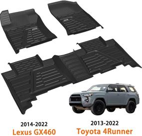 img 4 attached to 🚗 All-Weather TPE Floor Mats for Toyota 4Runner 2013-2022 & Lexus GX460 2014-2022 - Waterproof, Non-Slip, Odorless - Front & Rear Interior Accessories