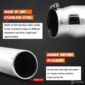 img 2 attached to Apeixoto 4-Inch Inlet 5-Inch Outlet 12-Inch Long Polished Exhaust Tip: Bolt On Design for Enhanced Style and Performance