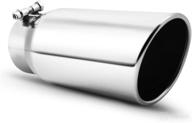 apeixoto 4-inch inlet 5-inch outlet 12-inch long polished exhaust tip: bolt on design for enhanced style and performance logo