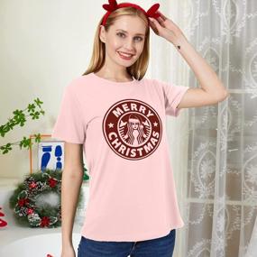 img 3 attached to Women'S Christmas Coffee T-Shirt: Short Sleeve Casual Tee With Festive Graphics And Letter Print
