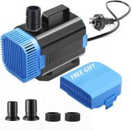 💧 ultra quiet 800gph fountain pump with 2 inlet strainer, 45w, 8.2ft high lift - multifuction submersible water pump for fish tank, aquarium, statuary, hydroponics | 3000l/h flow rate & 2 nozzles included логотип