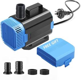 img 4 attached to 💧 Ultra Quiet 800GPH Fountain Pump with 2 Inlet Strainer, 45W, 8.2ft High Lift - MultiFuction Submersible Water Pump for Fish Tank, Aquarium, Statuary, Hydroponics | 3000L/H Flow Rate & 2 Nozzles Included