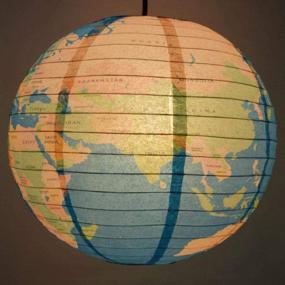 img 2 attached to 14 Inch World Map Paper Lantern From Quasimoon At PaperLanternStore.Com