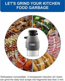 img 1 attached to Efficient Sound-Reducing Garbage Disposal - 1/2 HP Motor, 1.45L Capacity, Power Cord Included