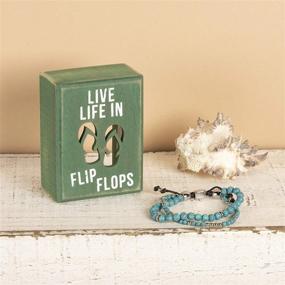 img 1 attached to Flip Flops 3X4 Beach House Decor Box Sign Primitives By Kathy 21005