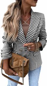 img 4 attached to Stylish And Professional: GAMISOTE Women'S Plaid Blazer For Work Or Play