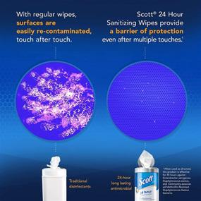 img 2 attached to 🧼 Scott 24 Hour Sanitizing Wipes - Multi-Surface Cleaning & Disinfection, Long-lasting Continuous Sanitization - 150 Wipes (2 Canisters x 75 Count)