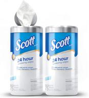 🧼 scott 24 hour sanitizing wipes - multi-surface cleaning & disinfection, long-lasting continuous sanitization - 150 wipes (2 canisters x 75 count) logo