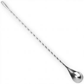 img 3 attached to Cocktailor Twisted Mixing Spoon, Long Handle Stainless Steel Cocktail Bar Spoons In Three Sizes (12-Inch)