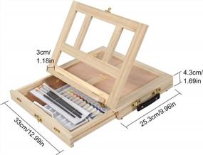 img 3 attached to 🎨 Tavolozza 19pcs Painting Table Easel Set: Comprehensive Wooden Art Kit with Brushes, Acrylic Paints, Canvas Panel, and More - Perfect Gift for Beginners, Kids, and Adults!