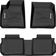 🔝 top-quality oedro black tpe floor mats - perfect fit for 2017-2023 cadillac xt5, ultimate all-weather protection for 1st and 2nd rows logo