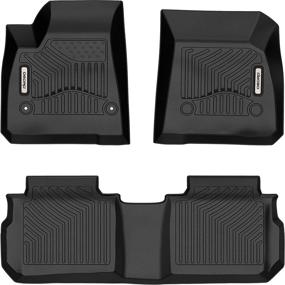 img 4 attached to 🔝 Top-quality OEDRO Black TPE Floor Mats - Perfect Fit for 2017-2023 Cadillac XT5, Ultimate All-Weather Protection for 1st and 2nd Rows