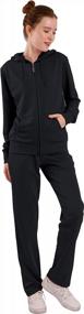 img 4 attached to Women'S Sherpa-Lined Hooded Tracksuit Set With Hoodie And Sweatpants By Yasumond