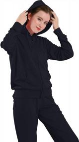 img 3 attached to Women'S Sherpa-Lined Hooded Tracksuit Set With Hoodie And Sweatpants By Yasumond