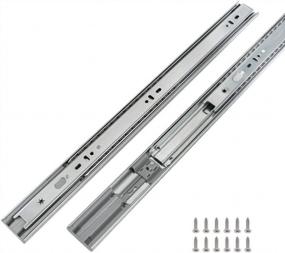 img 4 attached to 14 Inch Heavy Duty Soft Close Drawer Slides - 100 LB Capacity Ball Bearing Full Extension Cabinet Drawer Slides (LONTAN 4502S3-14)